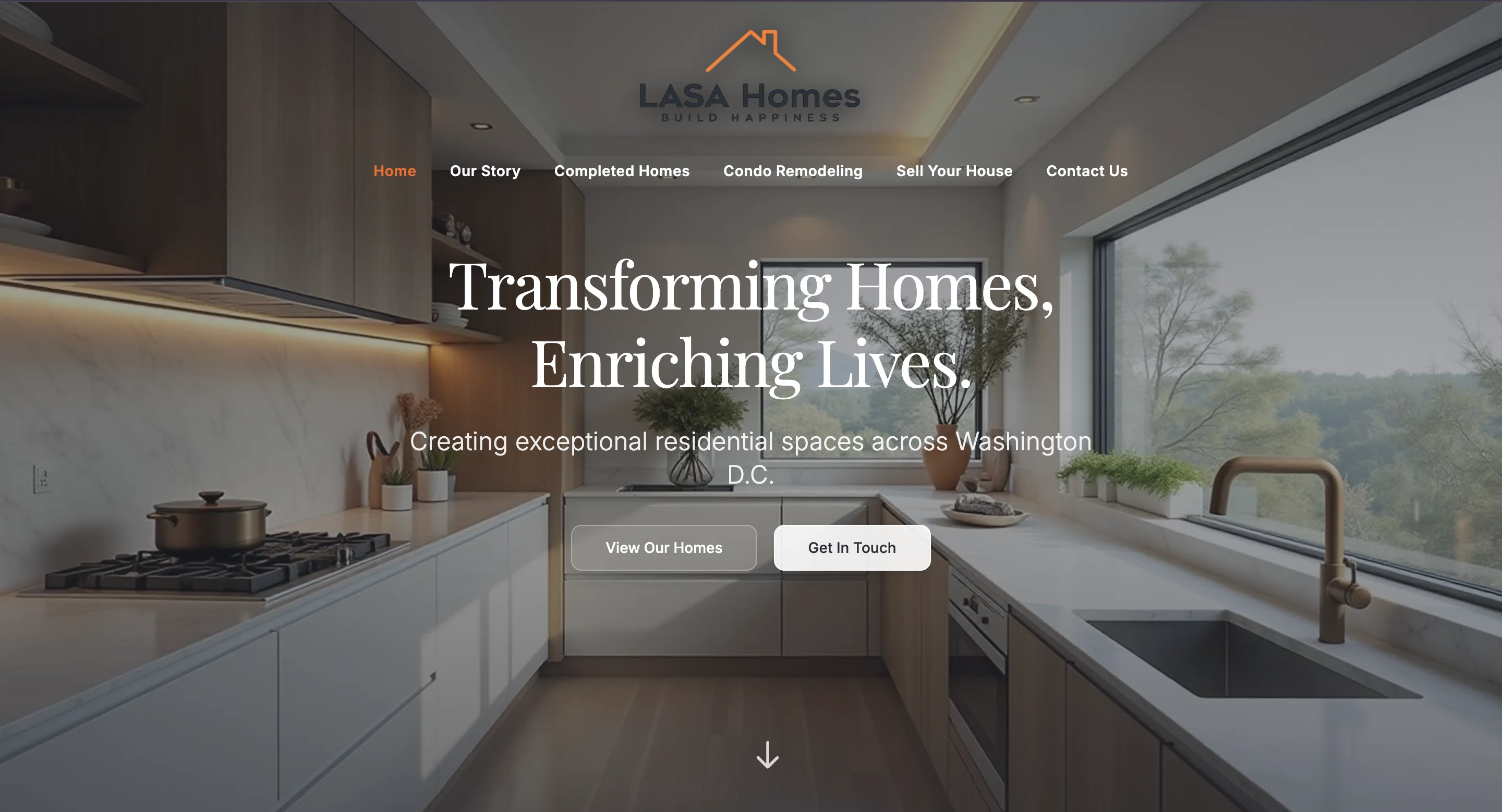 Lasa Homes website preview on desktop